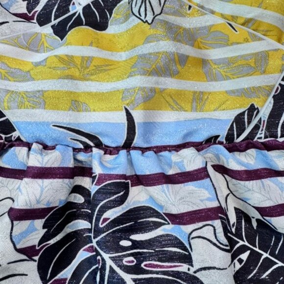 H&M Sparkly Floral Patterned Mini Dress - Size 4 - Picture 4 of 9